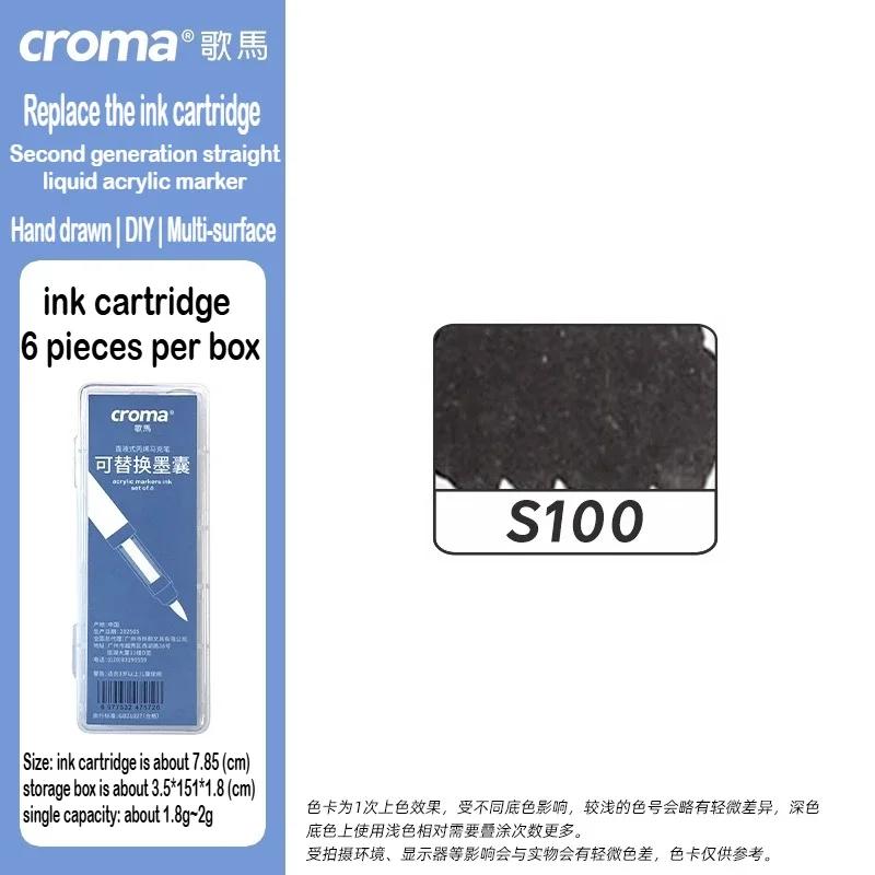 Croma 160/24 Color Replaceable Ink Refill Liquid Soft Tip Acrylic Marker Non Toxic Waterproof School Office Supplies Stationery