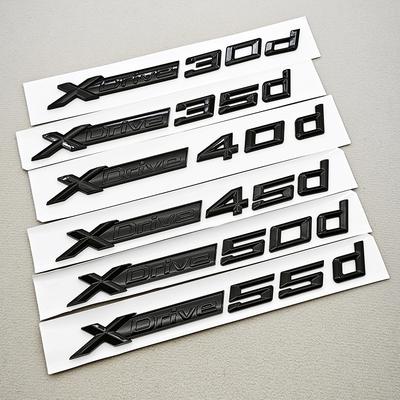 3D ABS Black Logo XDrive 30d 35d 40d 45d 50d 55d Emblem Car Trunk Fender Side Badge StickerFor X3 X5 X6 X7 F25 F15 G01 G05