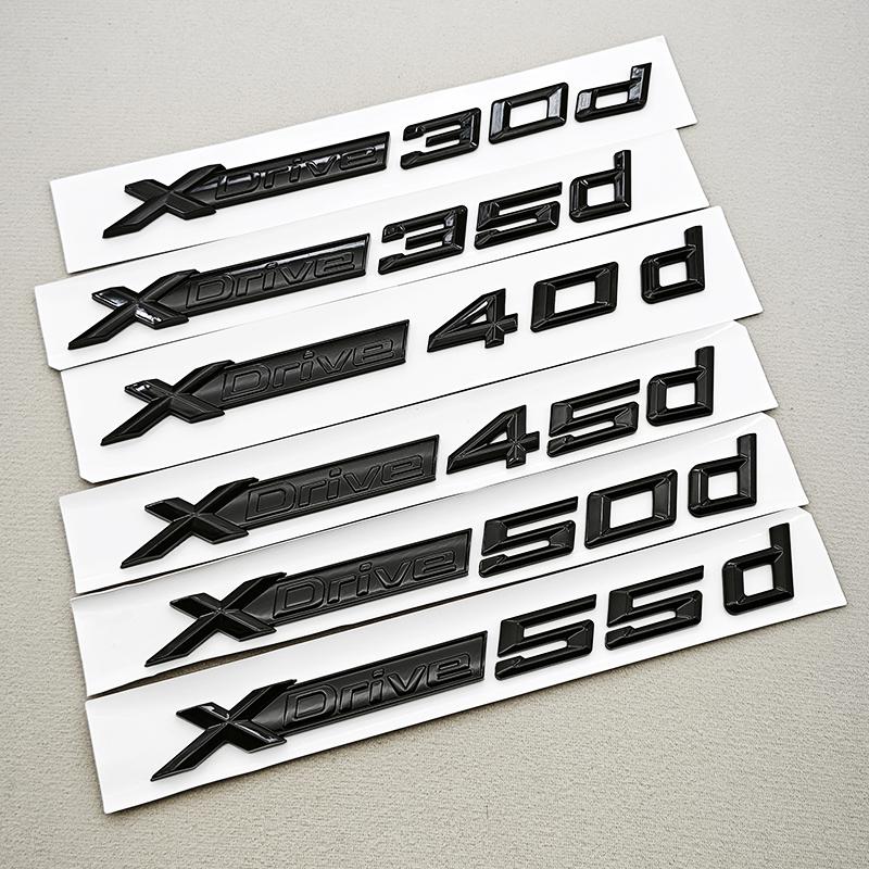 3D ABS Black Logo XDrive 30d 35d 40d 45d 50d 55d Emblem Car Trunk Fender Side Badge StickerFor BMW X3 X5 X6 X7 F25 F15 G01 G05