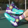 Autumn/Winter Warm Boys' Leather Rotating Buckle Basketball Shoes with Velvet, Children's Sports Professional Basketball Shoes