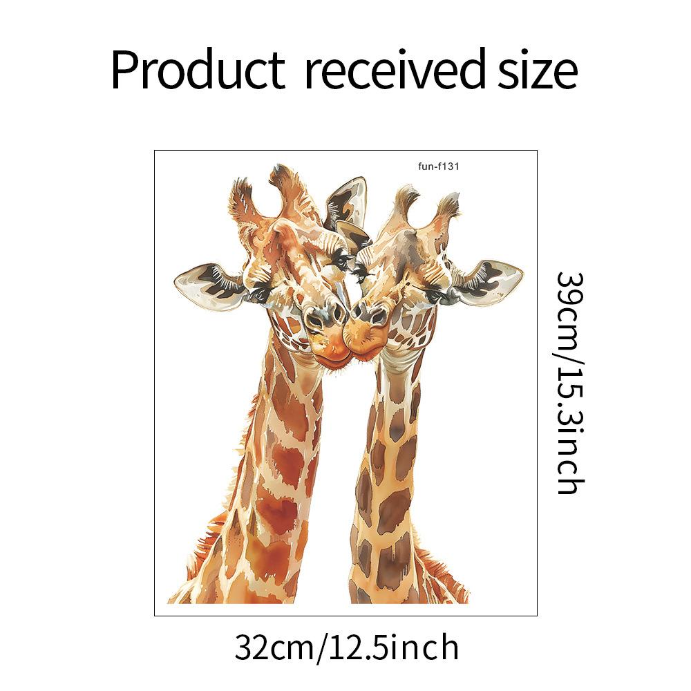 

Fun-f131 Мультяшная пара целуется с жирафом, спальня, гостиная, фон, декоративные наклейки на стену, самоклеящиеся 32*39CM/fun-f131