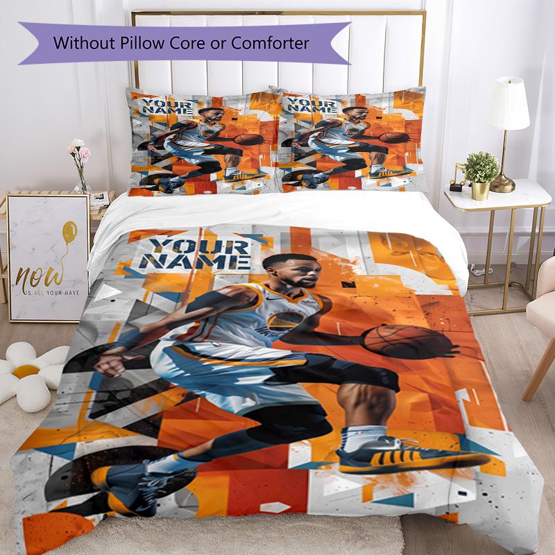 Set de așternut personalizat cu numele Golden State Curry pentru Decorarea camerei Rezistent la șifonare Decor pentru casă Cel mai bun pentru Crăciun