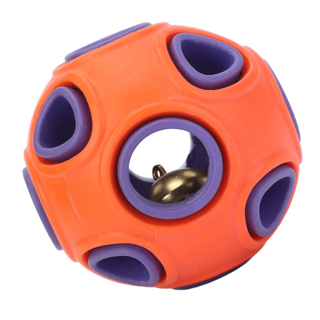 Dog Toy Ball Bite Resistant Durable Rubber Interactive Pet Food Dispensing Toy Ball with Bell Sound