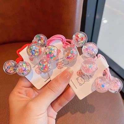Fasce elastiche per capelli floreali con paillettes per bambini Elastico per capelli Elastico per capelli Principessa Kawaii Corda per capelli Copricapo Accessori per capelli per bambini