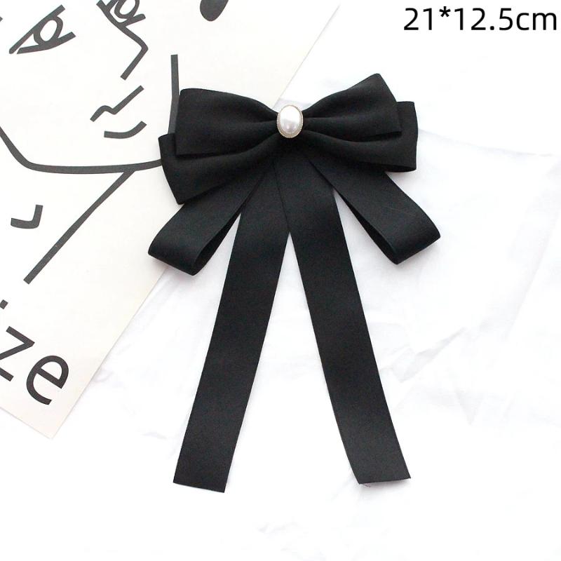 Black Bow Tie Rhinestone Bowknot Brooches For Women Shirt Collar Corsage Jewelry Clothing & Accessories