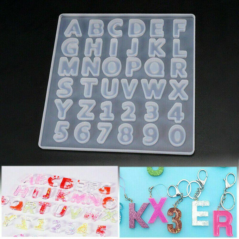 Keychain Ornament Handmade Epoxy Silica Gel Silicone Molds Resin Mould Alphabet Number DIY Crafts