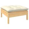 Day and Night - Day and Night Garden Stool with Cream Cushion Solid Pine Wood
