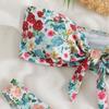 Floral Print Bandeau Bikini Set Off Shoulder Push Up Swimsuit Women Tube Top Bikinis Knot Swimwear 2025 Sexy Summer Bathing Suit