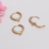 18K Gold Plated Zirconia Hoop Earrings with Pendant Clip