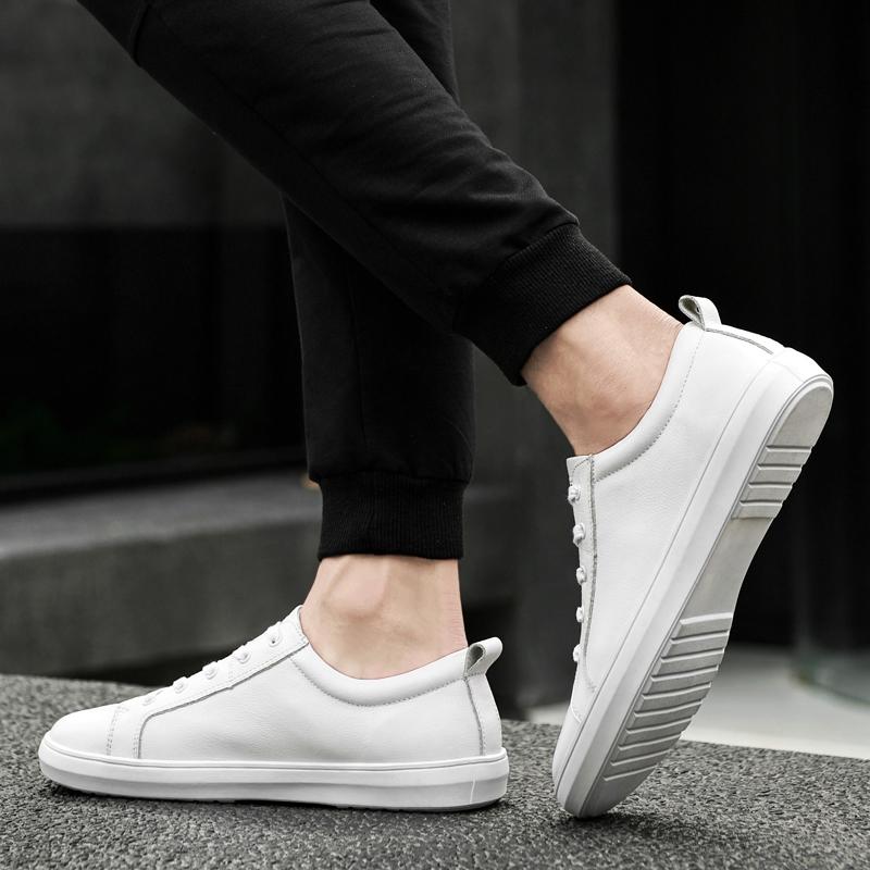 Pánské ležérní šněrovací tenisky, módní a pohodlné tenisky Ležérní pánská obuv z pravé kůže