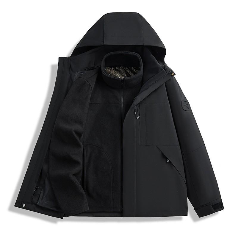 Mens Womens 3-in-1 Waterproof Windproof Hiking Jacket With Fleece Liner Outdoor Trekking Camping Winter