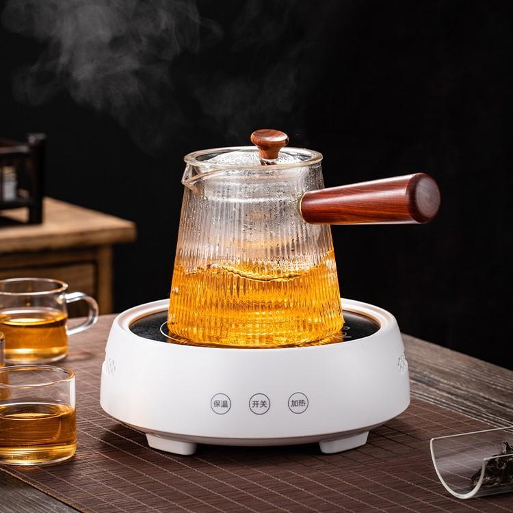 Side Handled Electric Pottery Stove Teapot High Temperature Resistant Thickened Teapot Household Heat Resistant High Borosilicate Glass Filter Tea Pot