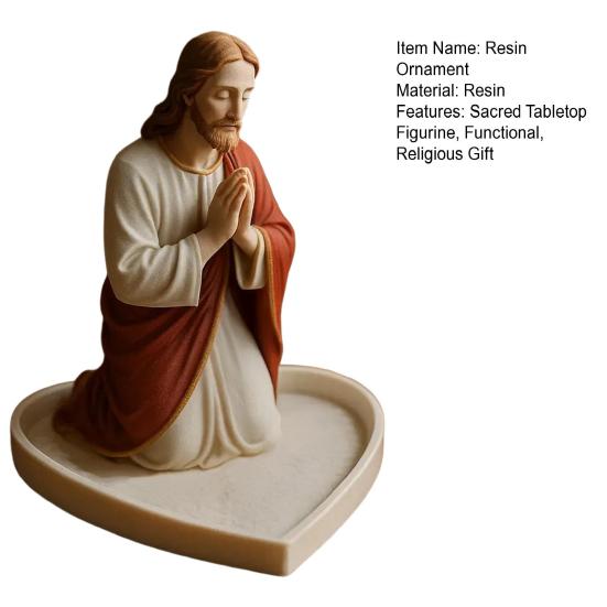 Virgin Mary Rosary Holder Resin Prayer Our Lady Jewelry Holder Spiritual Religious Gift Catholic Devotional Tabletop Jewelry Tray