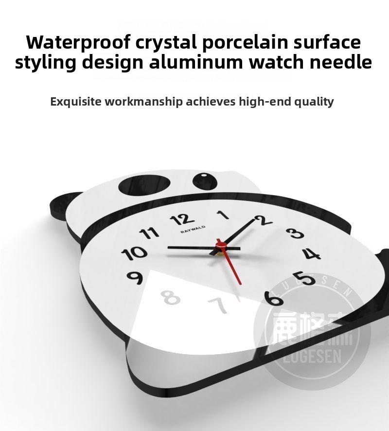 Desktop Clock, Panda Placement Silent Clock, Creative Small Ornament, Living Room and Bedroom Table Decoration