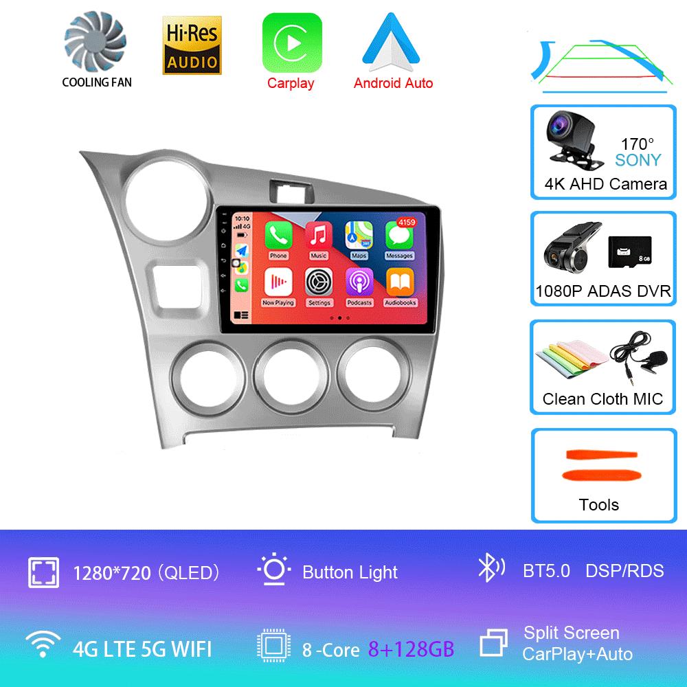 Android 14 Carplay Auto For Toyota Matrix 2 E140 2008 2009 2010 2011 2012 2013 2014 Car Radio Multimedia Player Navigation GPS