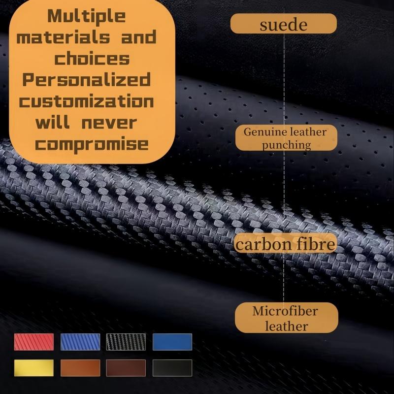 Car Steering Wheel Cover Carbon Fibre Faux Leather For Honda Fit City Jazz 2014 2015 HRV HR-V 2016 Steering Wheel Braiding Cover