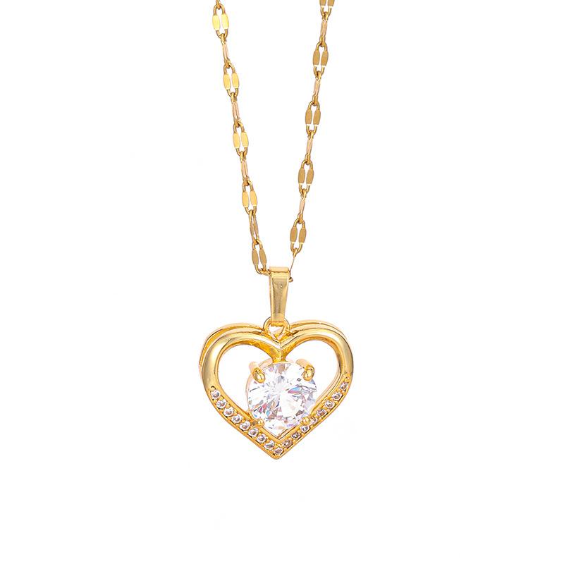 Love Necklace Women'S Light Luxury Trend Versatile Micro-Inlaid Shining Zircon Jewelry