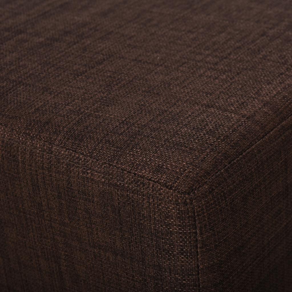 Hocker mit Stoffbezug in Leinenoptik, bis 110 kg, Braun, 40 x 30 x 24 cm
