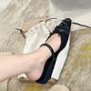 Niche Design Leather Bag Head Sandals Women's Summer Flat Heel Rhinestone Half Drag Wear Sandals Women's Shoes Low Heel