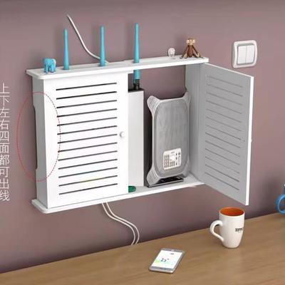 Nástěnný úložný box na router bez vrtání a prachotěsná polička na TV do ložnice/obývacího pokoje