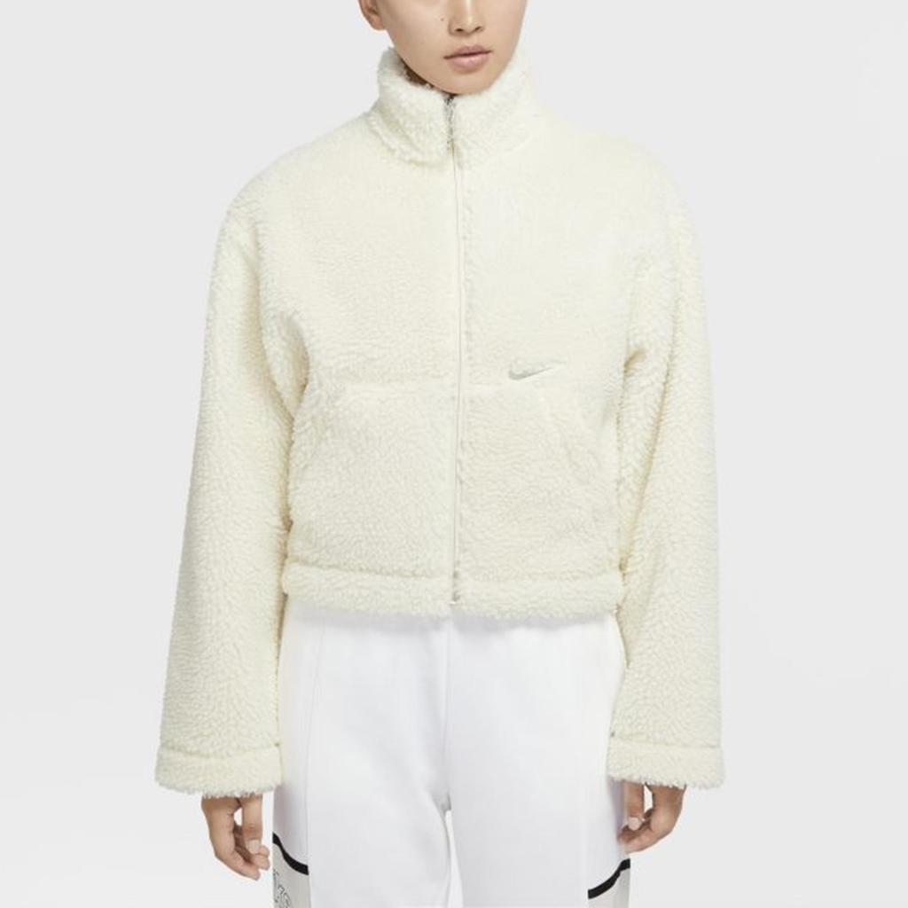 Nike Swoosh Sherpa Warme Winddichte Jacke Damenjacken Weiß CU6640-238
