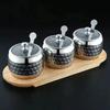 350ml Luxury Stainless Steel Salt Jar, Sugar Bowl, Spice Bottle with Spoon, Spice Container Set, Kitchen Accessories