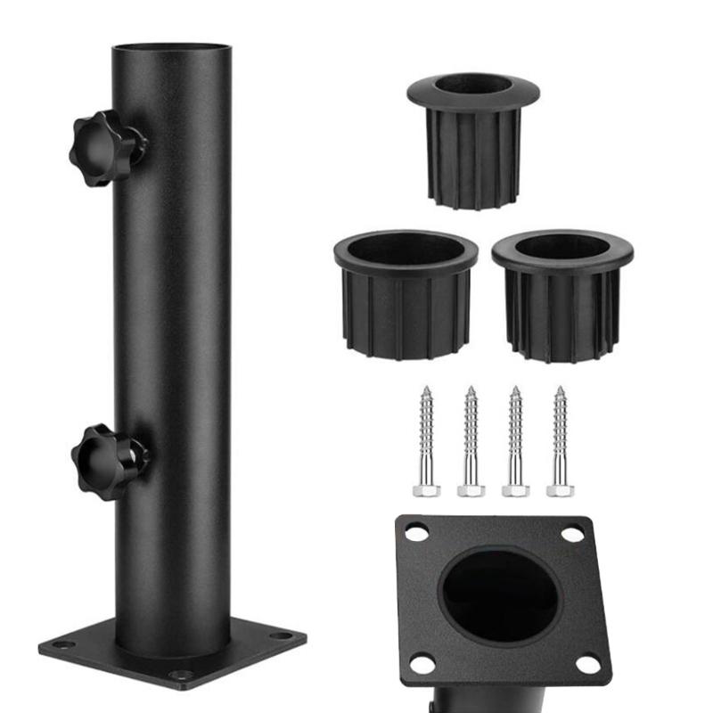 

Outdoor Square Mount Clamp Compatible for Universal Deck Patios Holder Stand Heavy Dutys Steel Square Parasol Stand Base