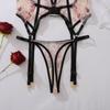 Women's Sexy Shapewear Set Floral Embroidery Mesh Spliced Lingerie Set Fashion Push-Up Waist Cincher Lingerie Set