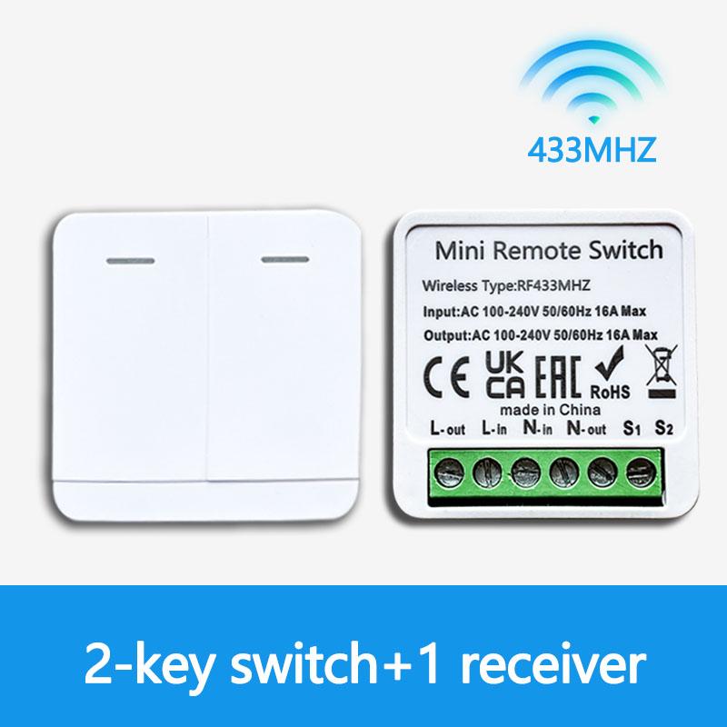 RF 433MHZ Mini Smart Switch LED Light Switch 100-220V 86 Wall Panel Remote Control Relay Receiver 1/2/3 Gang For Home Lamp Fan
