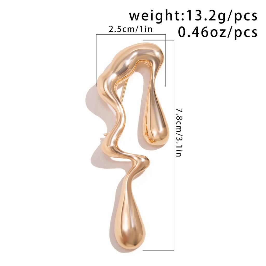 Diseño Único Irregular Gota de Agua Corazón de Amor Broches para Mujeres Hombres Vintage Metal Traje Camisa Cuello Solapa Pin Accesorios para Vestido