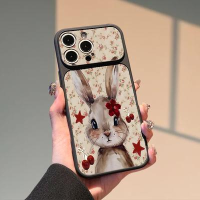 Cute Cartoon Rabbit Pattern Sheepskin Phone Case Suitable for iPhone 17 16 15 14 13 12 11 Pro/Max/Plus Anti Drop and Shockproof