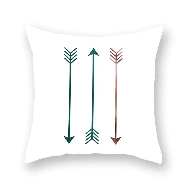 New 45*45Cm Color Teal Blue Cushion Cover Pillow Cases Arrow Geometric For Living Room Home Sofa Chair Decorative Pillowcases