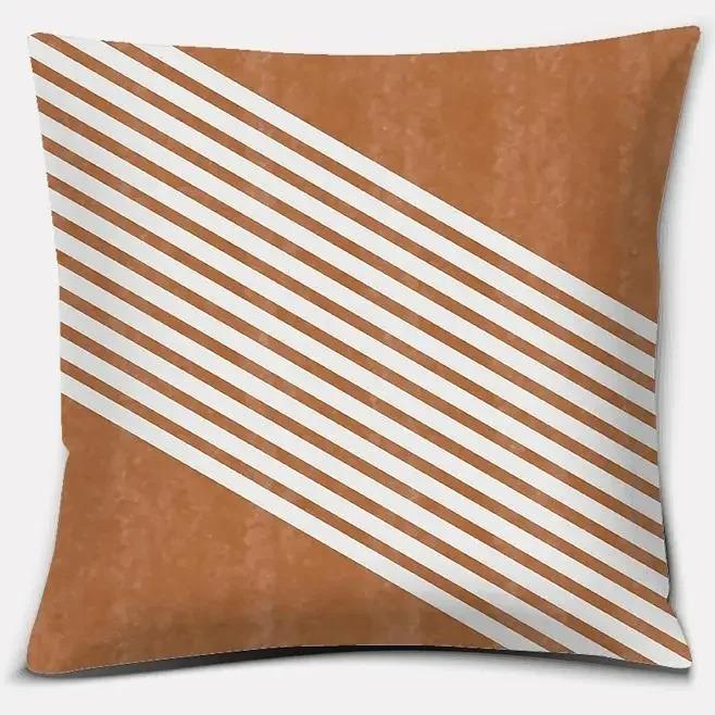 Warm Color Geometric Series Throw Pillow Home Office Decoration Bedroom Sofa Car Cushion Cover With Zipper Pillowcase