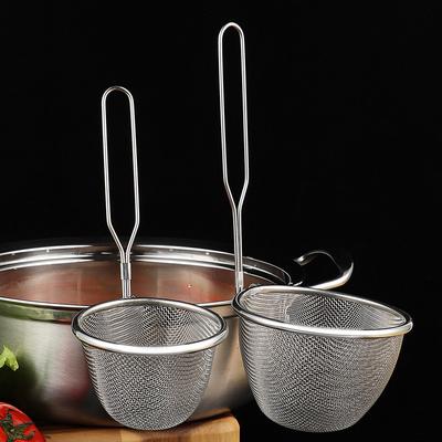 304 Stainless Steel Noodle Drainer Filter Mesh Sieve Household Kitchen Hot Pot Colander Fishing Noodle Spoon Frying Filter Spoon