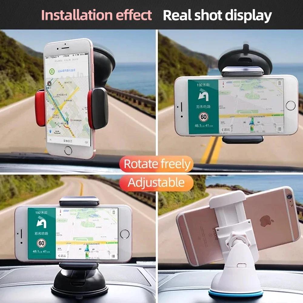 Car Suction Cup Car Holder Universal Adjustable Angle Mobile Phone Clip for IPhone Huawei Samsung Xiaomi OPPO Smartphones