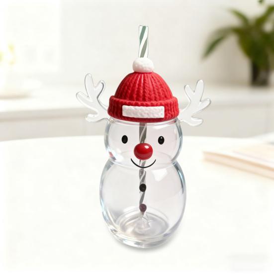 500ml Glass Cup with Straw Reusable Bear Bottle Food Grade Borosilicate Glass Heat Resistant Microwave Safe Drinking Bottle