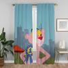 Pink Panther Elegant Room Curtains for Camera Partition Window Curtain for Room 2 Panel Halloween Decoration Shades Living Child
