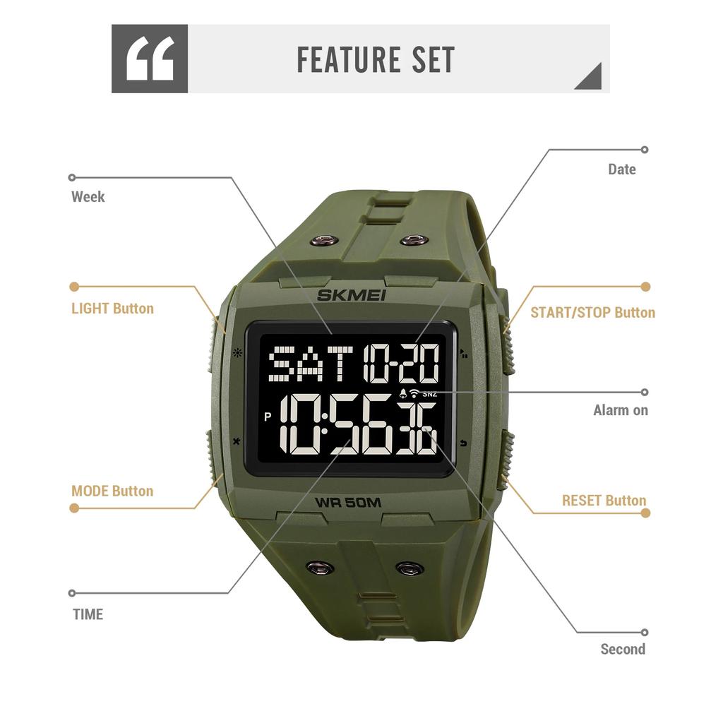 SKMEI 2186 hombre Countdown Sport Watches Mens 5Bar Waterproof Back Light Stopwatch Digital Wristwatch For Male Alarm reloj