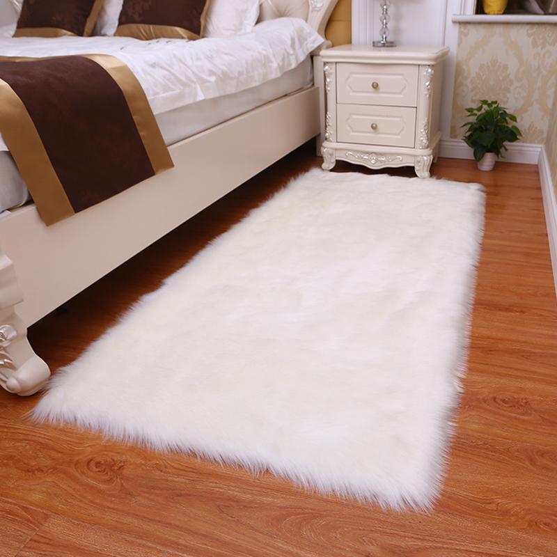 Weicher Schaffell-Plüsch-Teppich, Nachahmung, Nachttischmatte, Schlafzimmer-Dekoration, Sofa