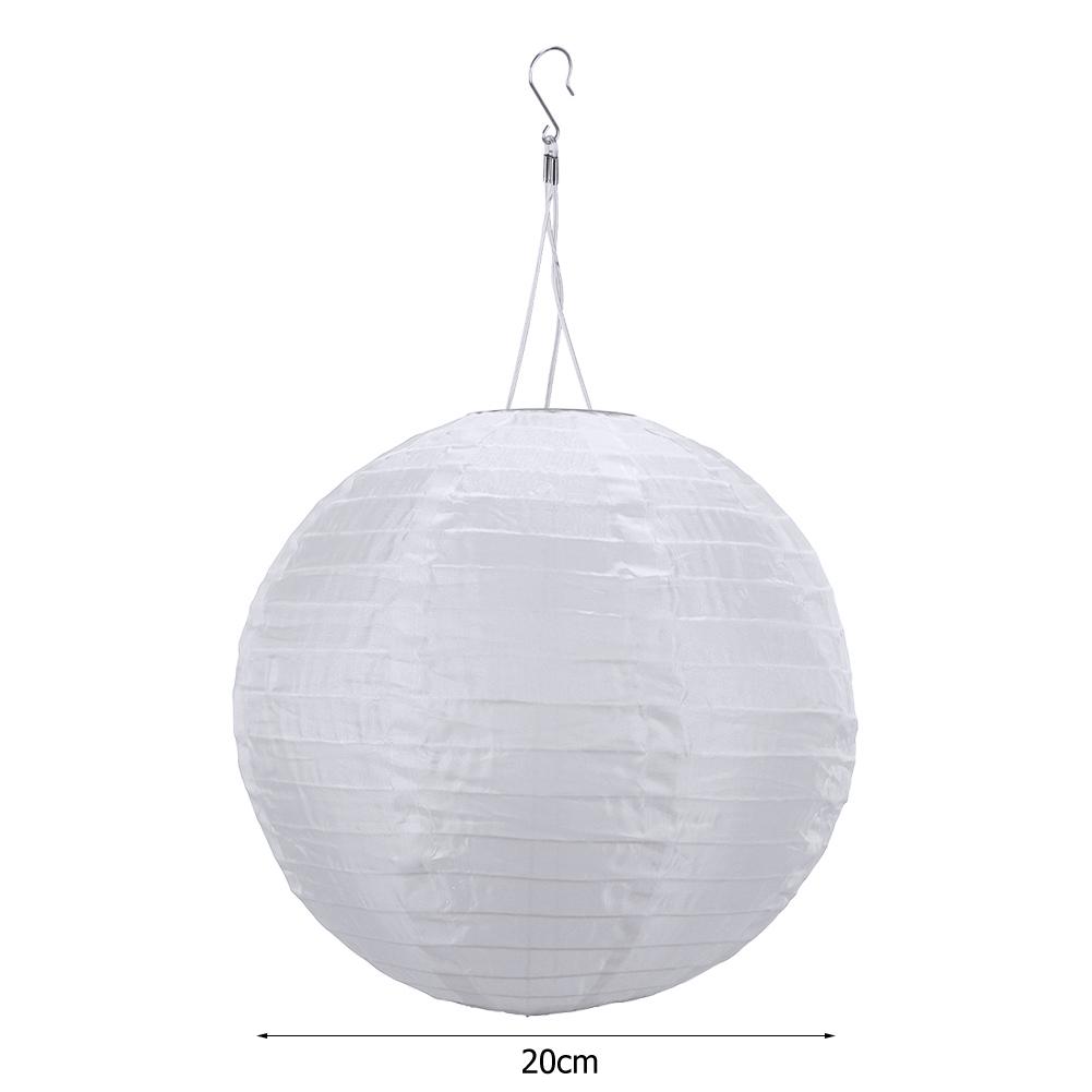 12 Inch Colorful Lantern Waterproof Outdoor Garden Decoration Holiday Supplies Nylon Round Hanging LED Solar Lantern