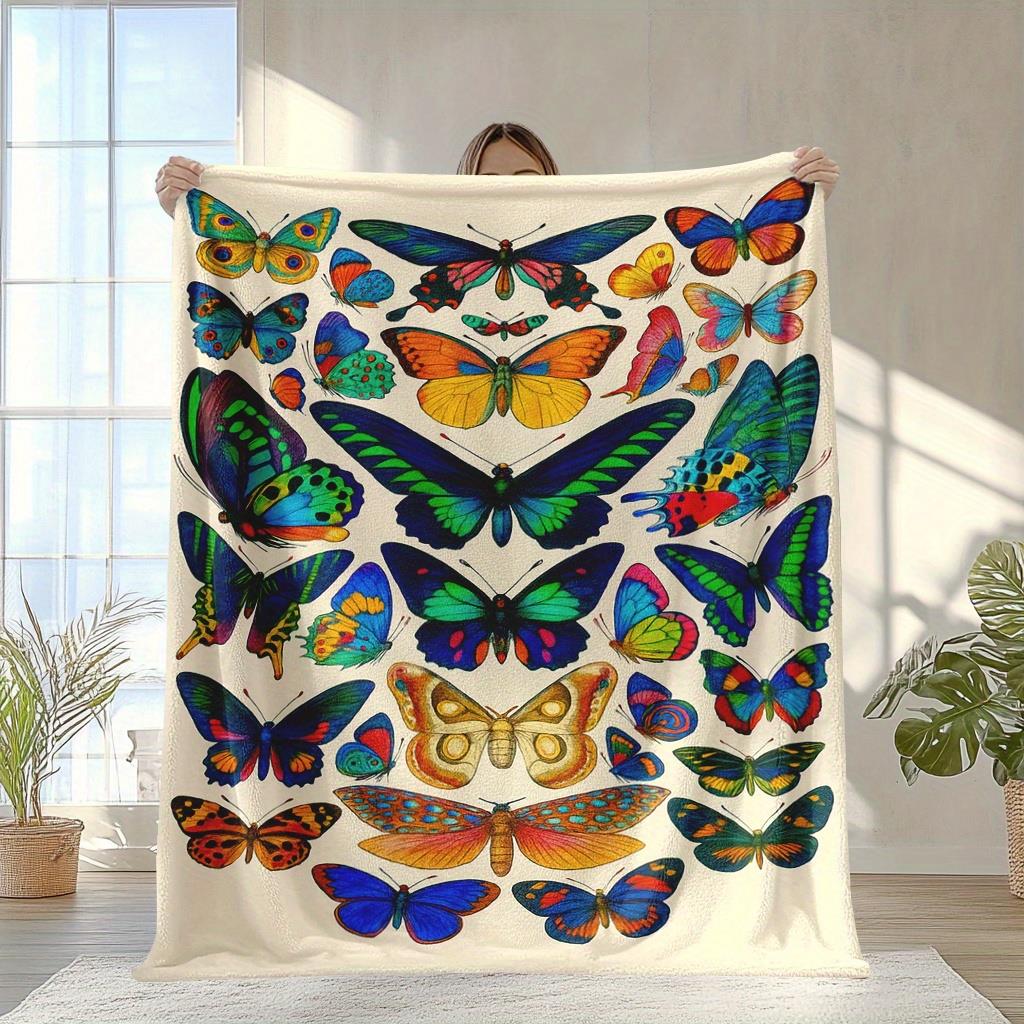 

colorful butterfly pattern is suitable for all four seasons and can be used for sofa bed camping traveling and office decoration 75x90cm