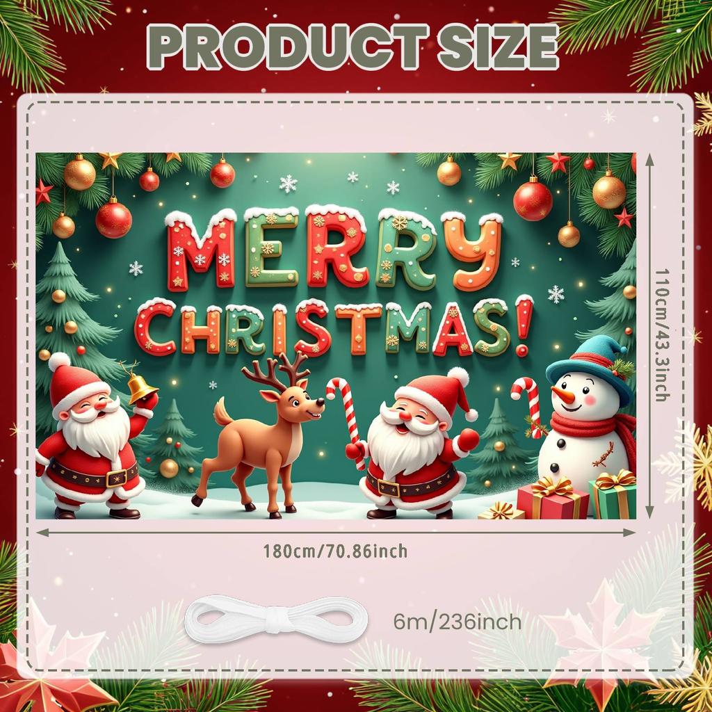 Santa Claus Banner Santa Claus Holiday Banner Christmas Banner Festive  For Outdoor Celebration Home Decoration Festive
