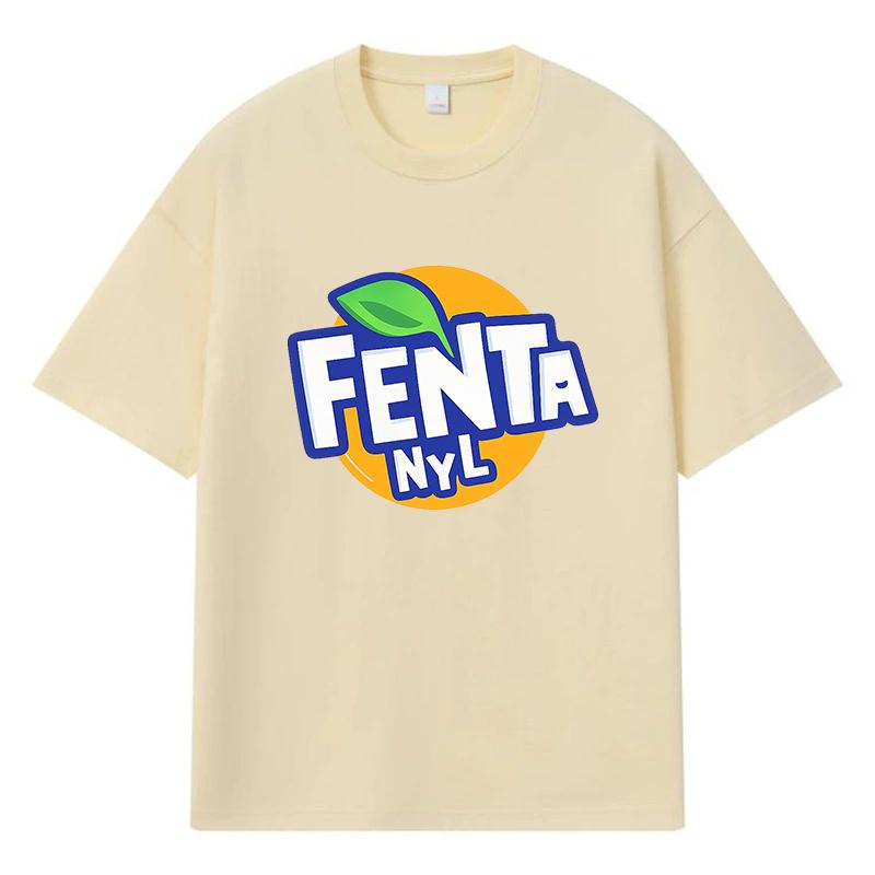 2026 Fenta Nyl Печатная Графическая Y2k Харадзюку Уличная Одежда 100% Хлопок Футболка Повседневная Свободная Летняя Мужская Футболка XXXL хаки