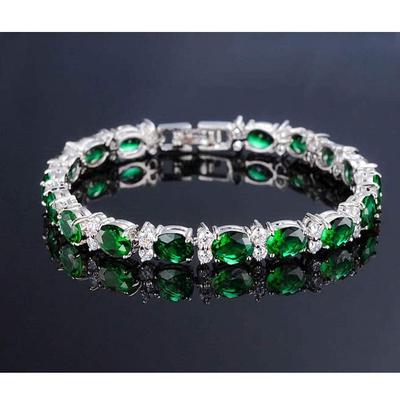 Platinum Plated Stylish Austrian Crystal Bracelet for Women and Girls