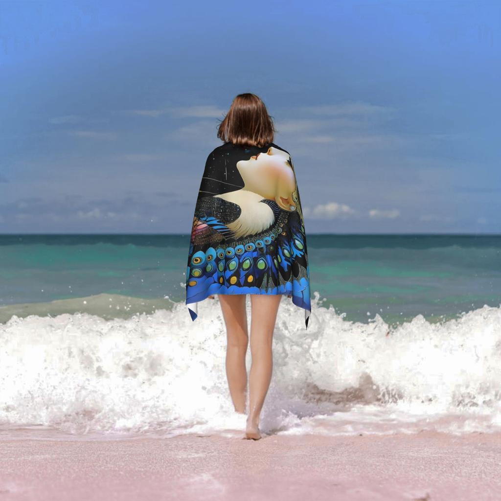 Fascinating Peacock Feather Art Bath Towel - Soft, Ultra Absorbent, Unique Design for Home Decor & Ideal Gift Choice