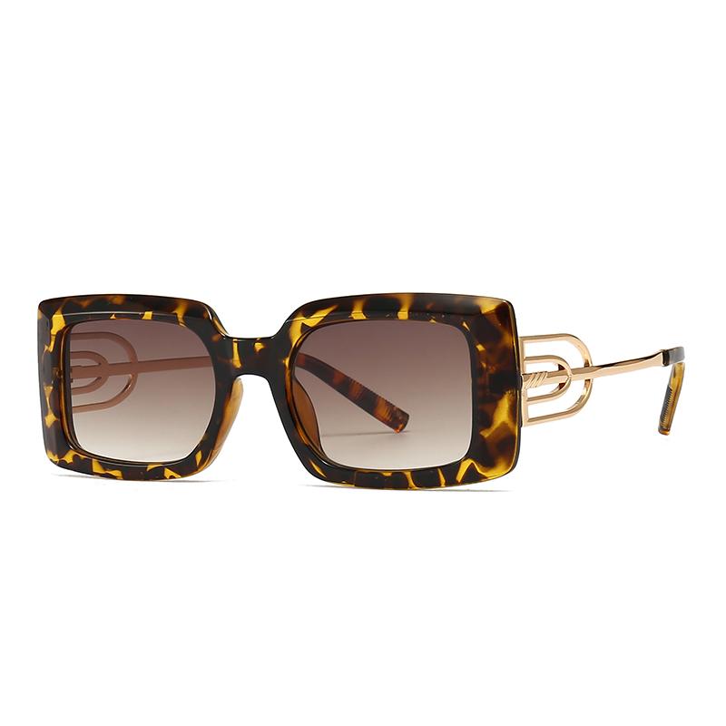 Speciálně navržené pro čtvercové pánské kovové nožičky dekorativní sluneční brýle moderní retro stranicové sluneční brýle pro ženy Lh058