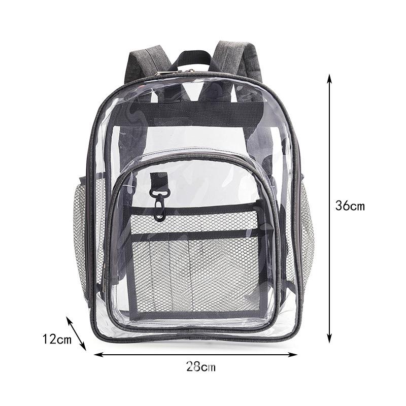 Large Capacity Transparent Backpack for High School Girls - Durable PVC Design.