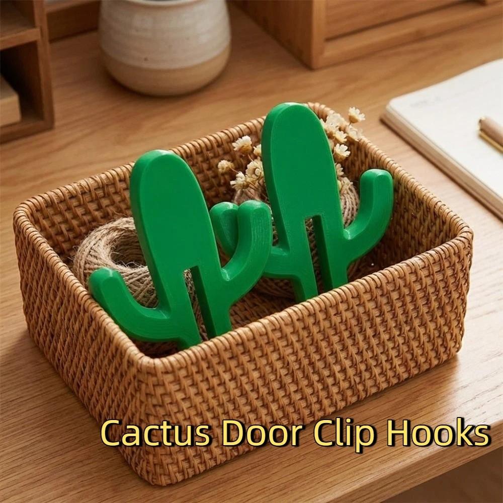 5PCS Multifunctional Cactus Door Clip Hooks Plastic Adjustable Shower Hooks Space Saving No Drilling Installation