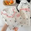 Leichter Luxus süßer Cartoon niedlich Imitation Baumwolle Kante Pyjama Damen Loungewear Langarm zweiteiliges Set