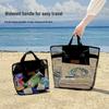 Large Unisex Mesh Beach Bag with Foldable Design and Pocket